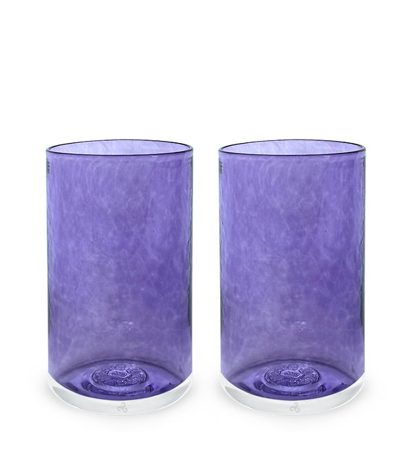 purple tumblers hand-blown drinking glass