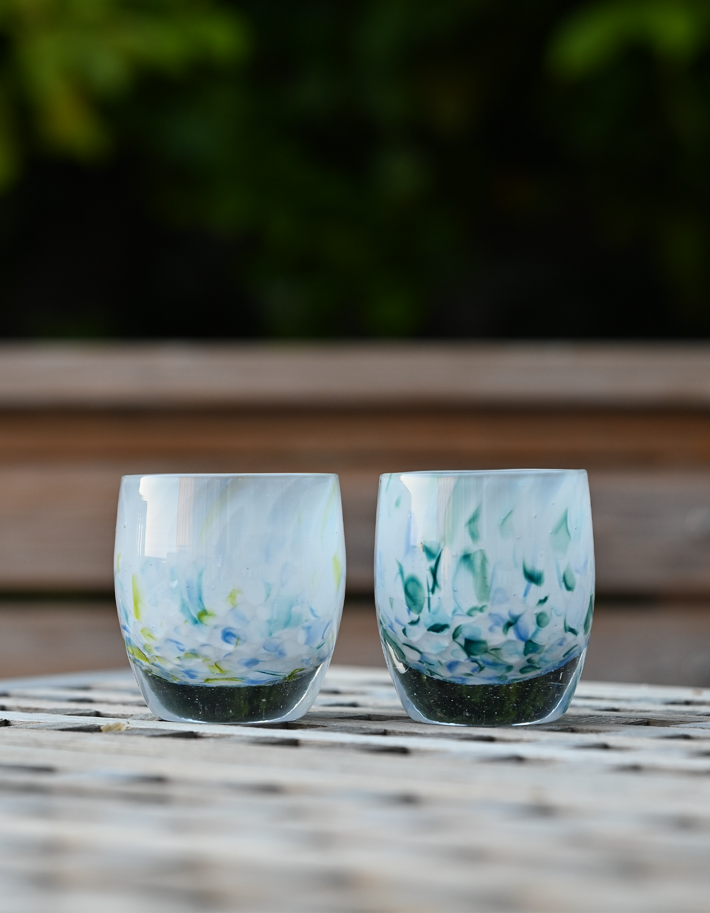  second act hand-blown glass votive candle holder made from recycled glass from 43 colors.