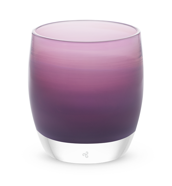 hand-blown regal purple glass votive