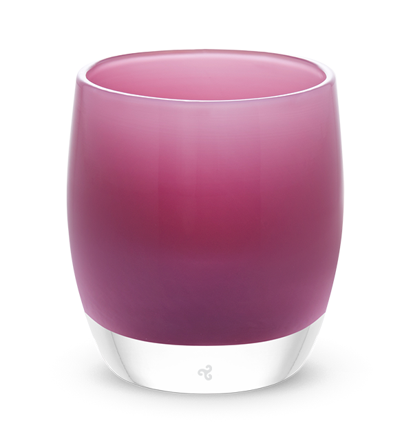 bff deep pink hand-blown glass candle holder