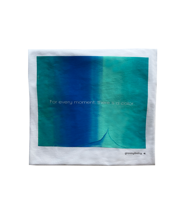 for every moment there is a color, cool blue gradient on white t-shirt