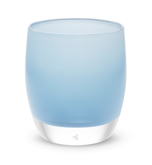 compassion | light blue hand-blown glass candle holder | glassybaby