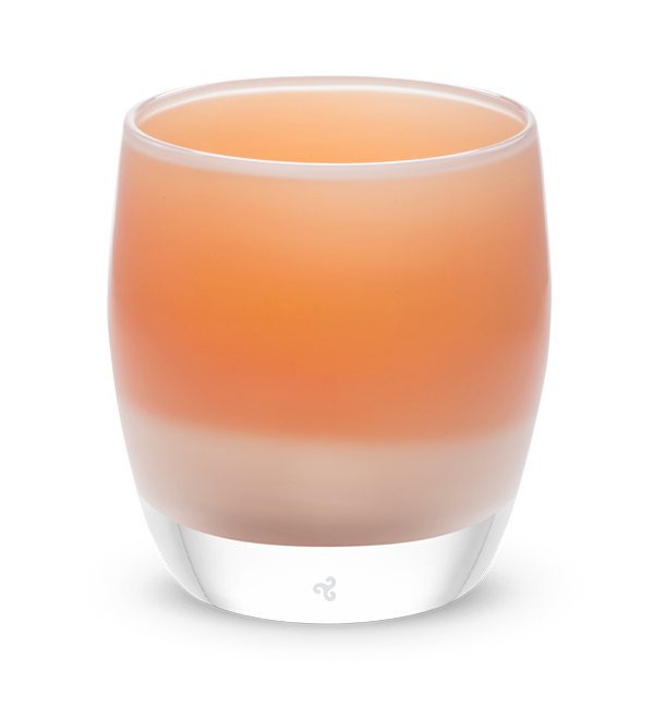 creamsicle orange creamed hand-blown glass votive candle holder