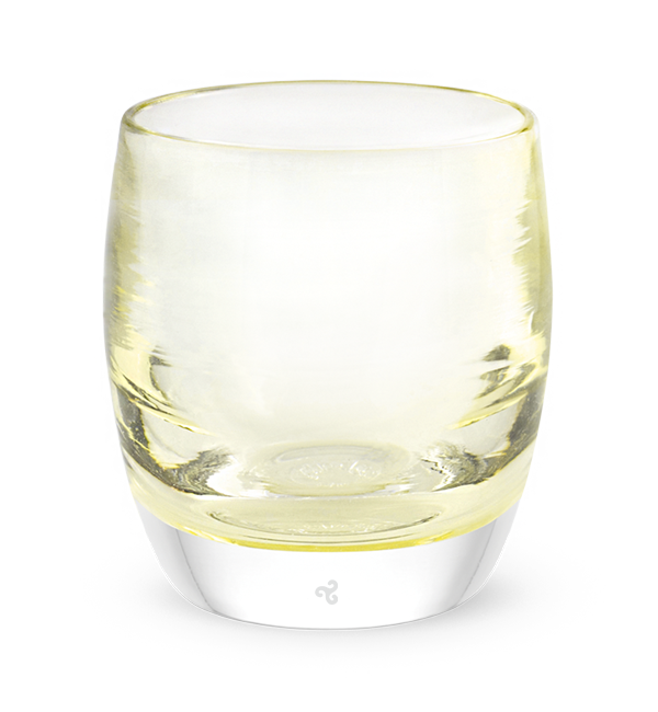 daisy transparent crystal yellow hand-blown glass votive candle holder