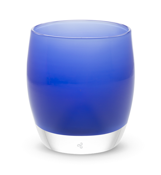 determined | sapphire blue hand-blown glass candle holder | glassybaby