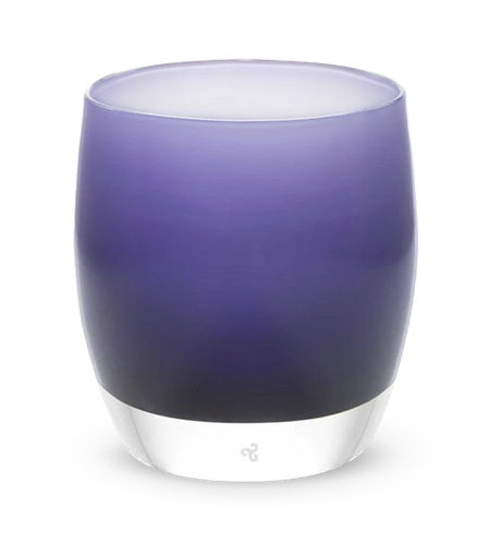 dubs deep purple white interior, hand-blown glass votive candle holder