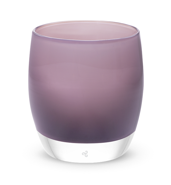 eggplant purple glass hand-blown glass votive candle holder