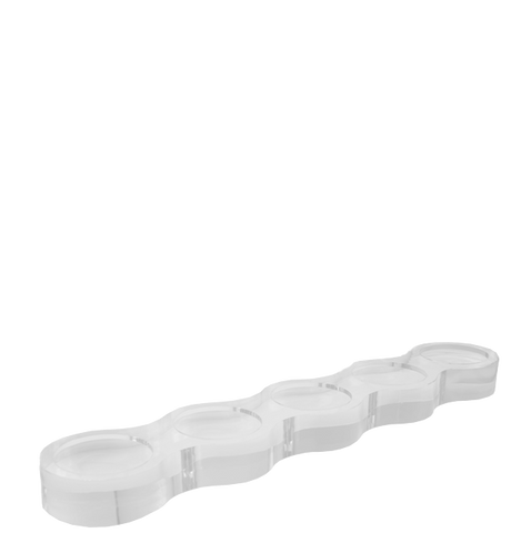 five well acrylic baby train, stand for hand-blown glass votive candle holders