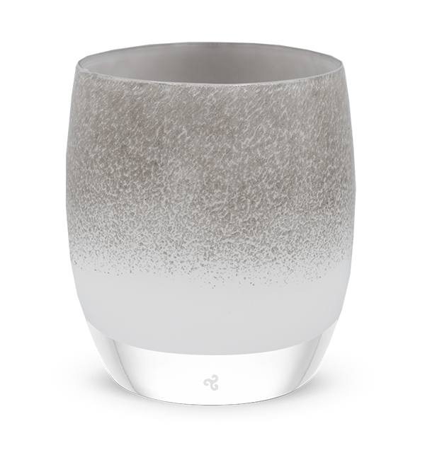 for keeps, is a beautiful shimmering pewter, hand-blown glass votive candle holder.