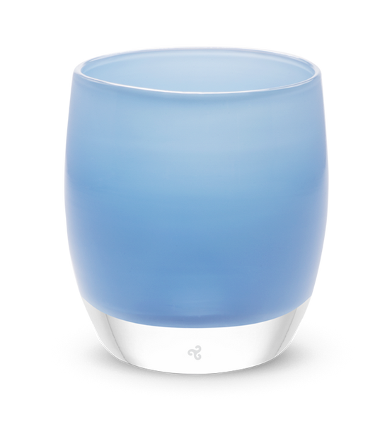 fortitude | blue hand-blown glass candle holder | glassybaby