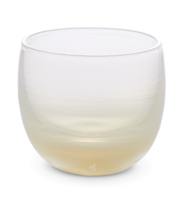 champagne drinker, ivory translucent, hand-blown drinking glass