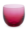 hand-blown raspberry drinking glass.