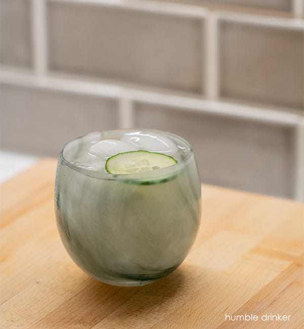 humble hand-blown grey black swirled drinking glass