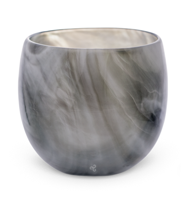 humble drinker, marbled gray, hand-blown drinking glass