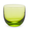 twist drinker, transparent lime green, hand-blown drinking glass.