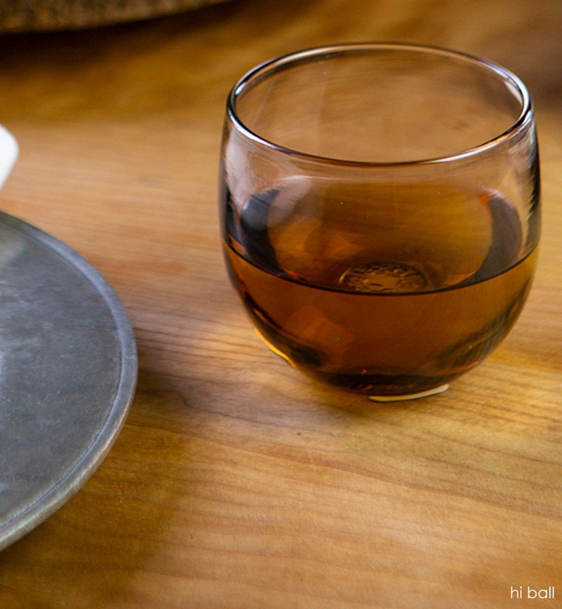 highball drinker, transparent dusty plum, hand-blown drinking glass