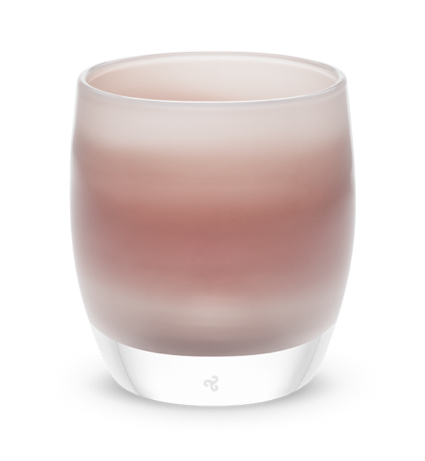 bambi, light brown and cream, hand-blown glass votive candle holder.