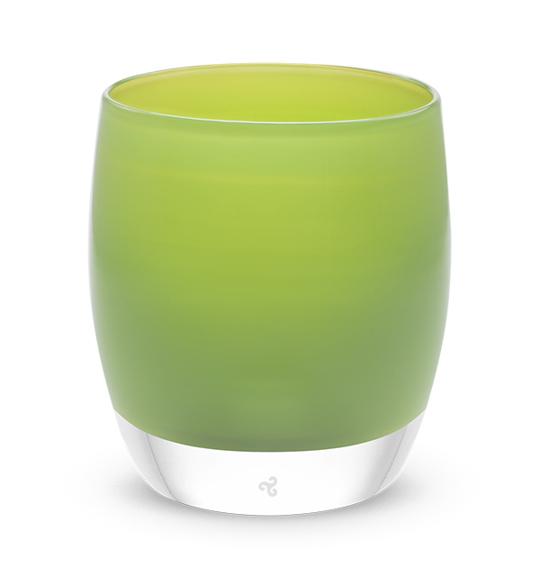 imagine, kashmir green, hand-blown glass votive candle holder