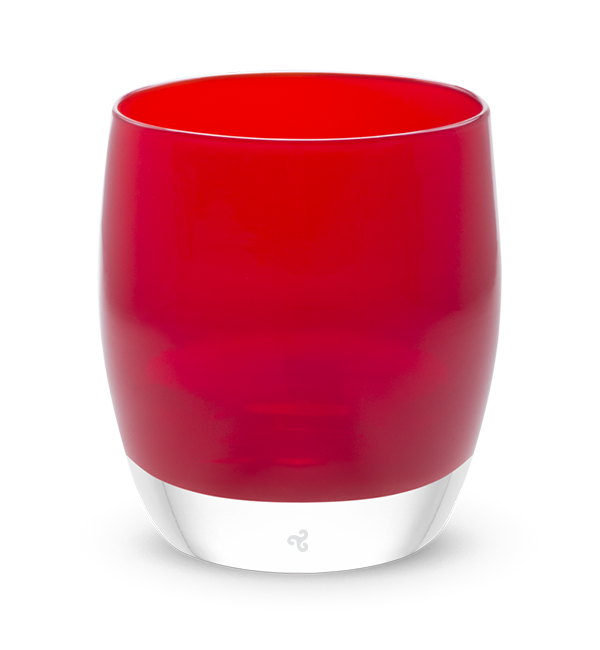 lifegaurd, translucent red, hand-blown glass votive candle holder