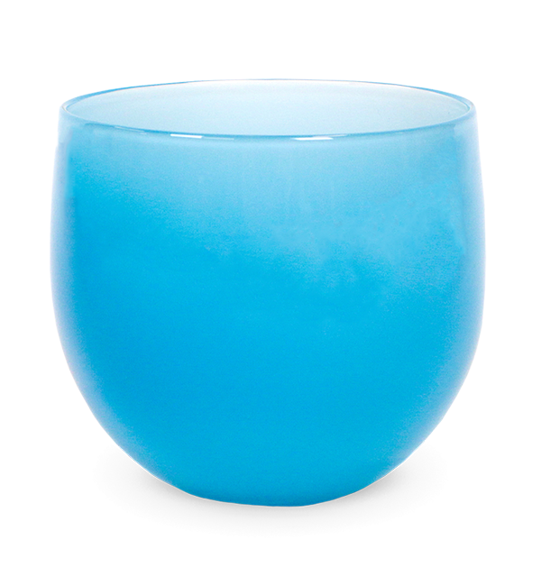 mezcal bright blue hand-blown drinking glass.