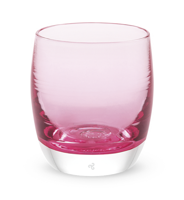 petunia transparent light pink hand-blown glass votive candle holder