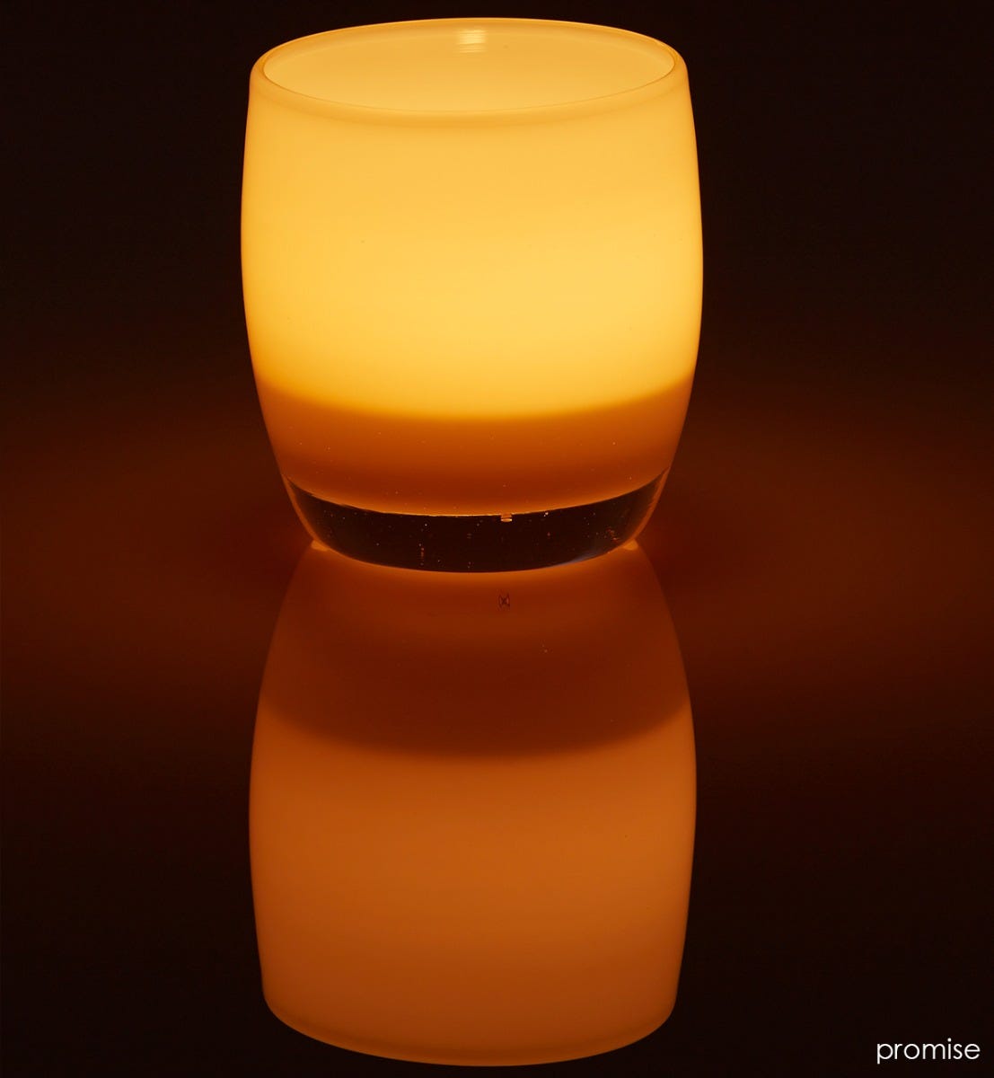 promise cream hand-blown glass votive candle holder