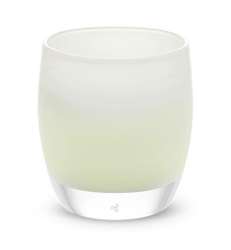 promise cream hand-blown glass votive candle holder