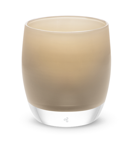 purr tan shaded hand-blown glass votive candle holder