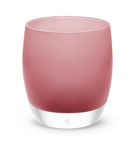 rosebud rosewood hand-blown glass votive candle holder.