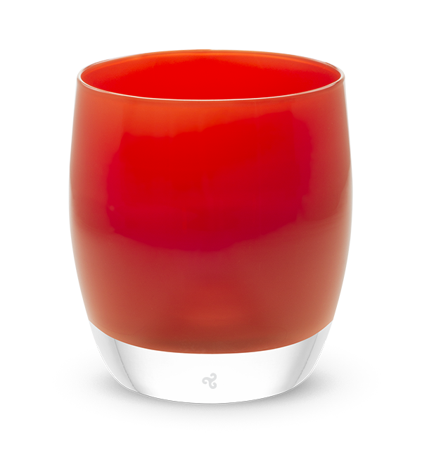 seattle sunset bright orange red hand-blown glass votive candle holder