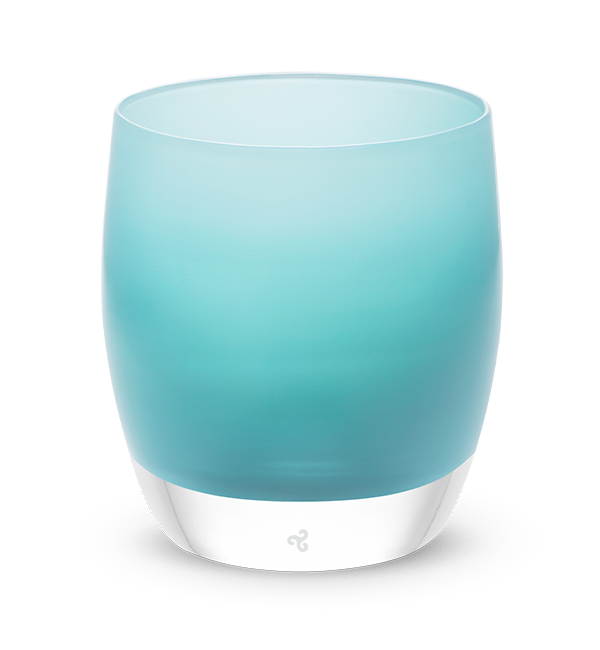 turquoise hand-blown candle holder votive