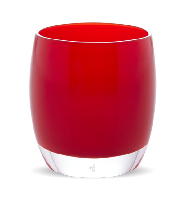 valentine hand-blown red glass votive candle holder